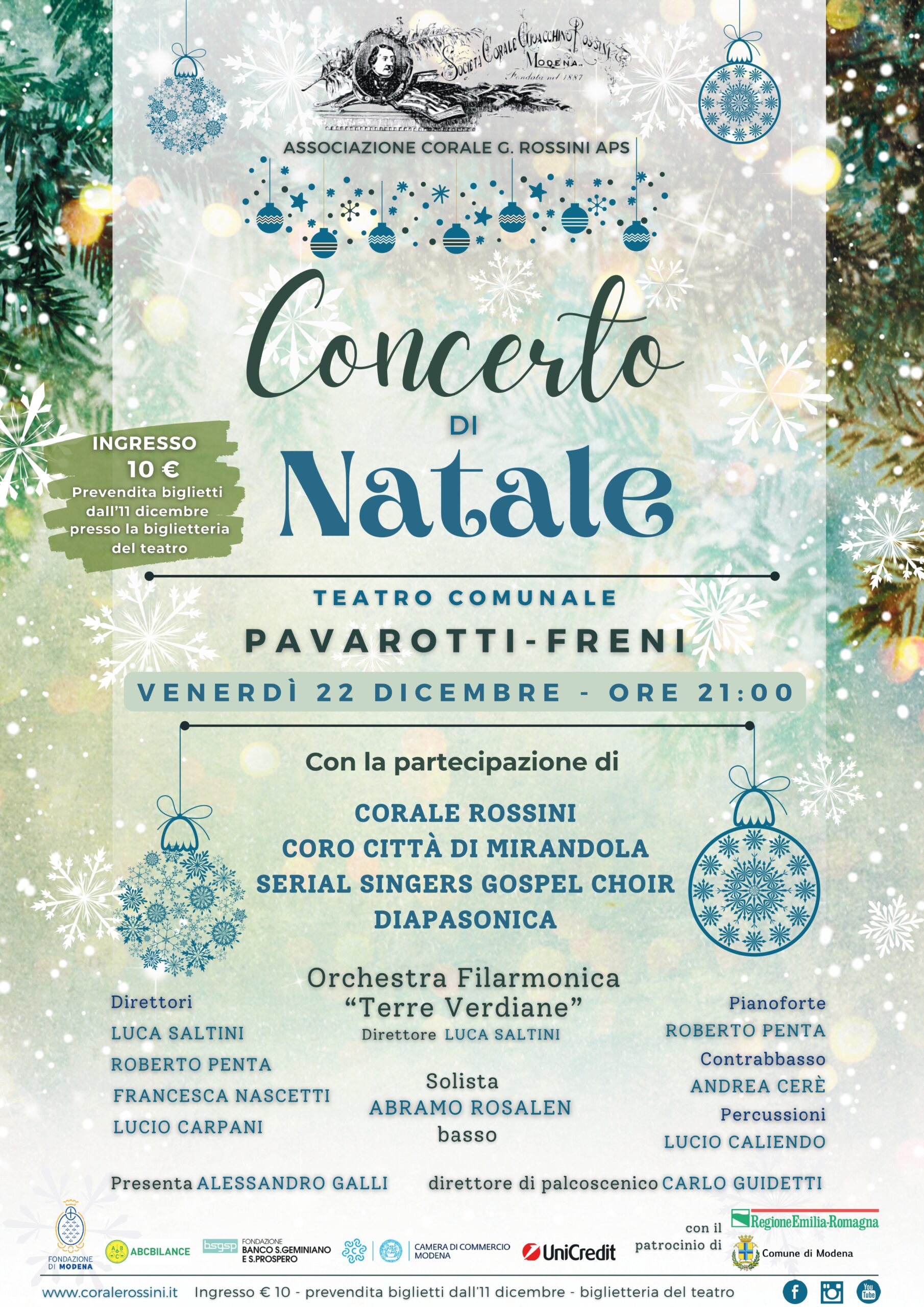 Concerto degli Auguri di Natale dell’Associazione Corale G.Rossini
