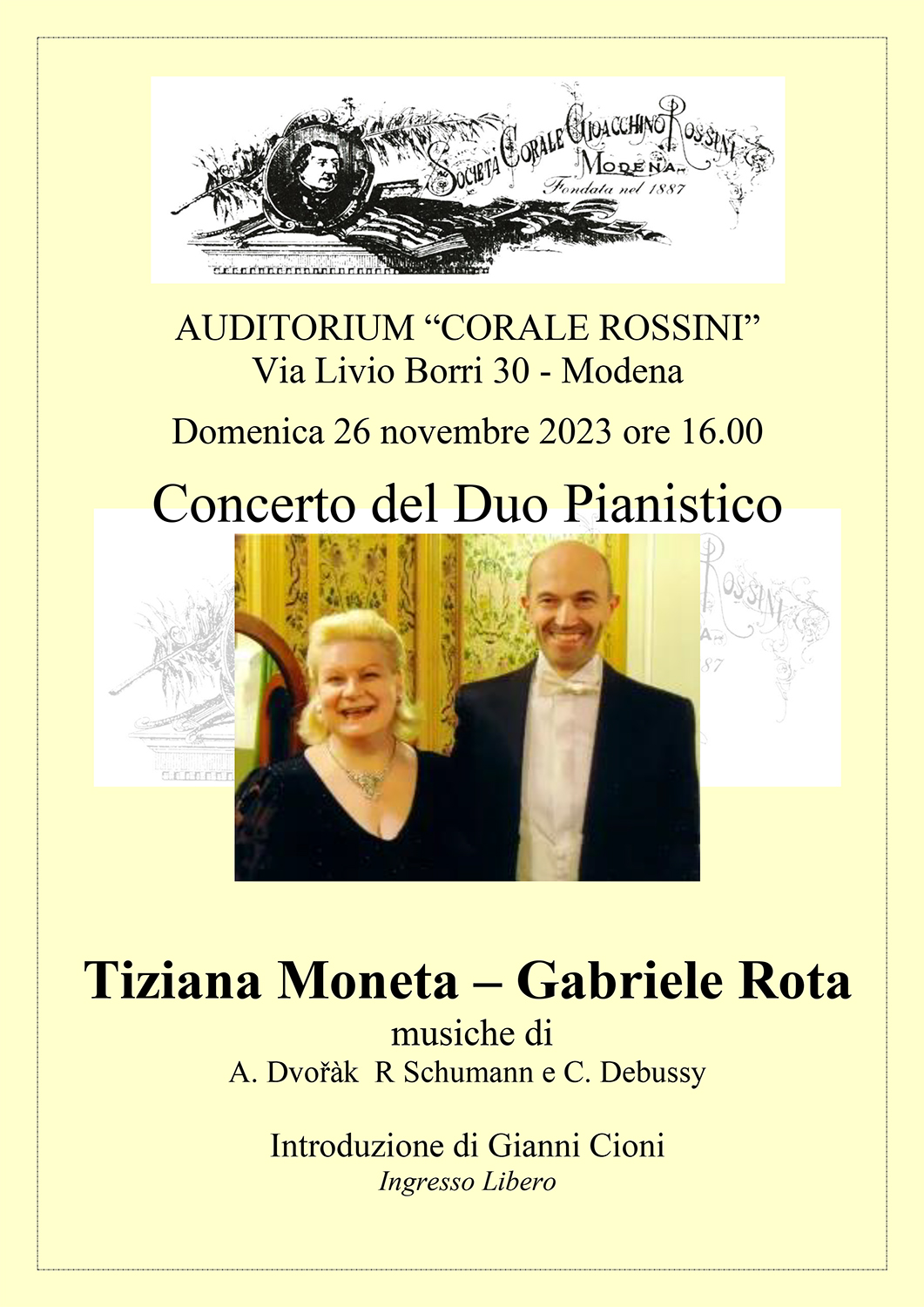 Concerto duo pianistico – 26 nov.