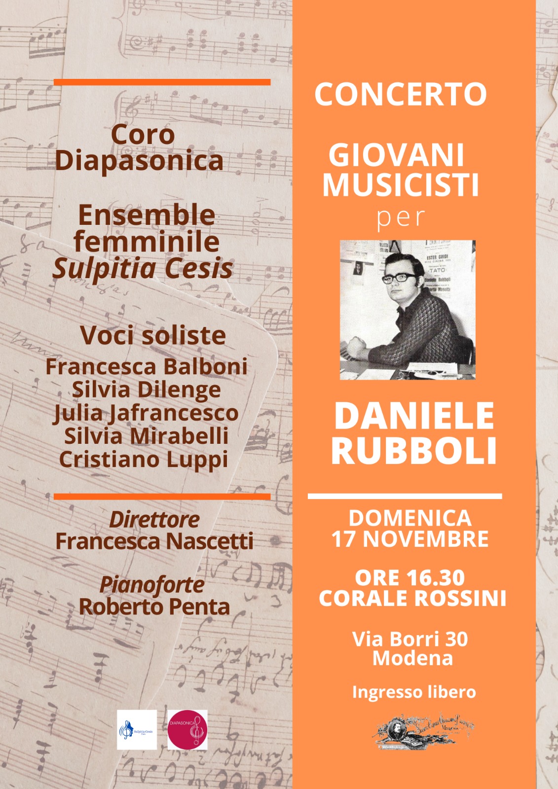 17 novembre – Giovani musicisti per Daniele Rubboli